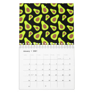 Calendario Aguacates Verdes Amante de las Verduras Comida Sal