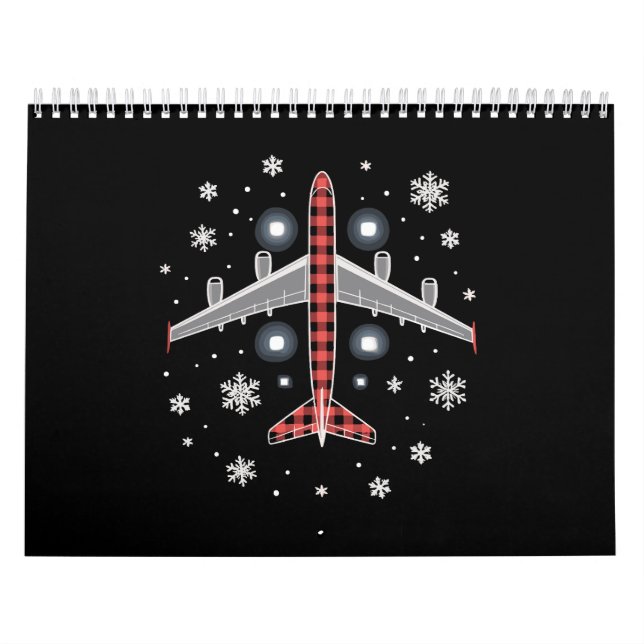 Calendario Airplane Plaid Christmas Pilot (Tapa)