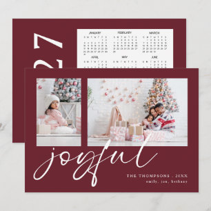Calendario Alegre Navidad Burdeos 2 Fotos 2027