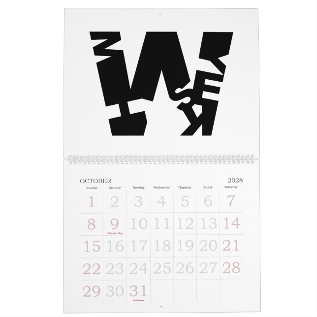 Calendario Alfabeto ortográfico 24 meses (Oct 2028)