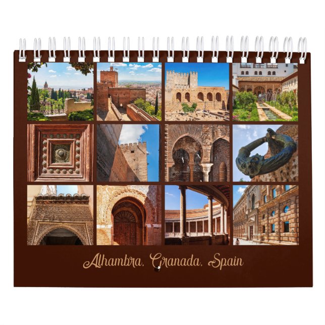 Calendario Alhambra, Granada, España 12 meses (Tapa)