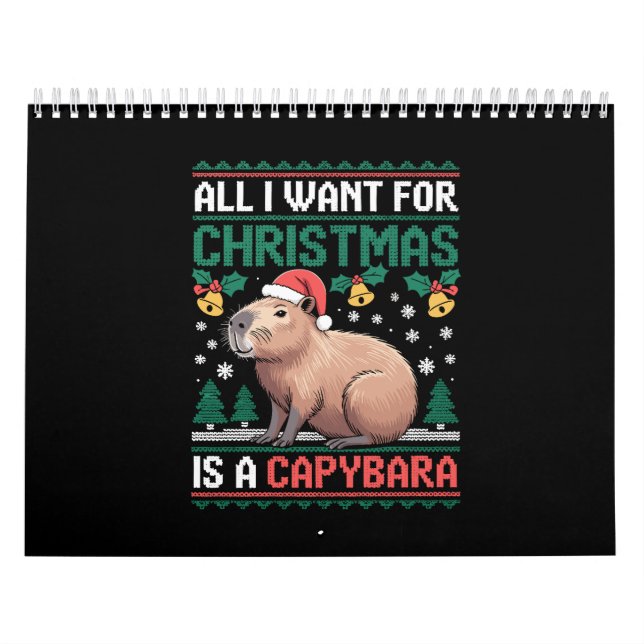 Calendario All I Want For Christmas Is A Capybara Animal Gift (Tapa)