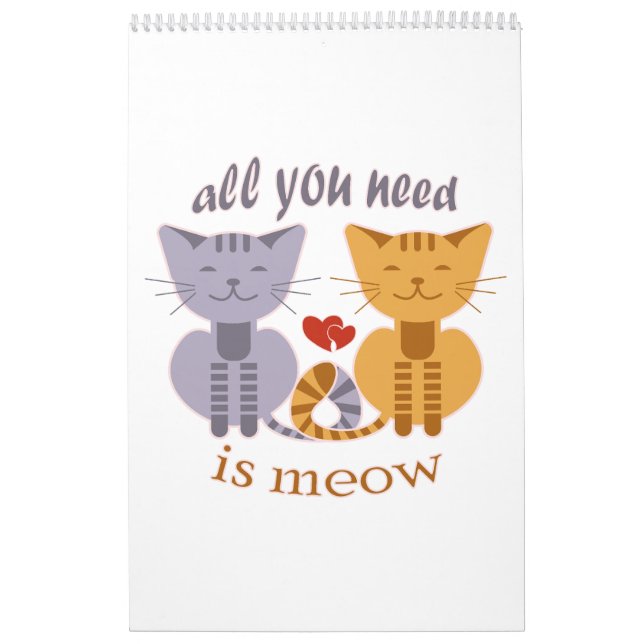 Calendario All you need is meow Valentine cats (Tapa)
