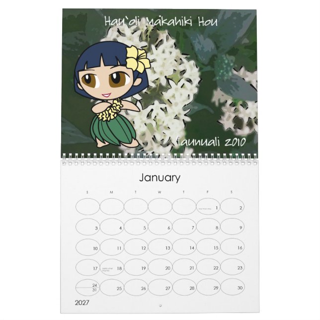 Calendario "Aloha Honeys" 2010 (Jan 2027)
