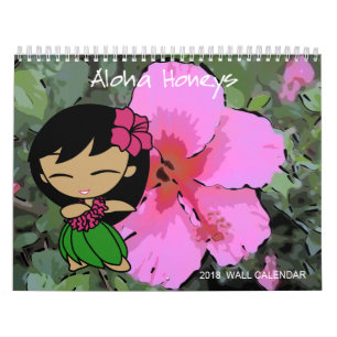 Calendario Aloha Honeys Hula Chica Floral 2018