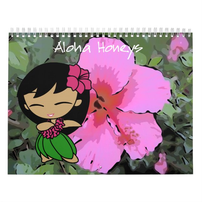 Calendario Aloha Honeys Hula Chica Hawaiian Floral (Tapa)