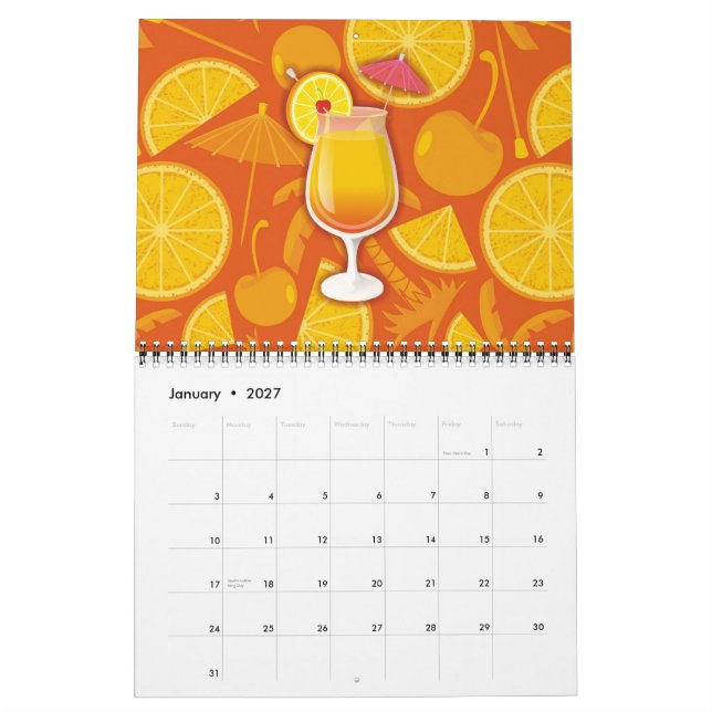Calendario Amanecer de tequila (Jan 2027)