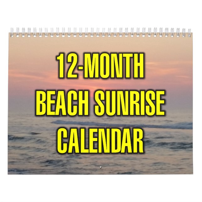 Calendario Amanecer en la playa de 12 meses (Tapa)