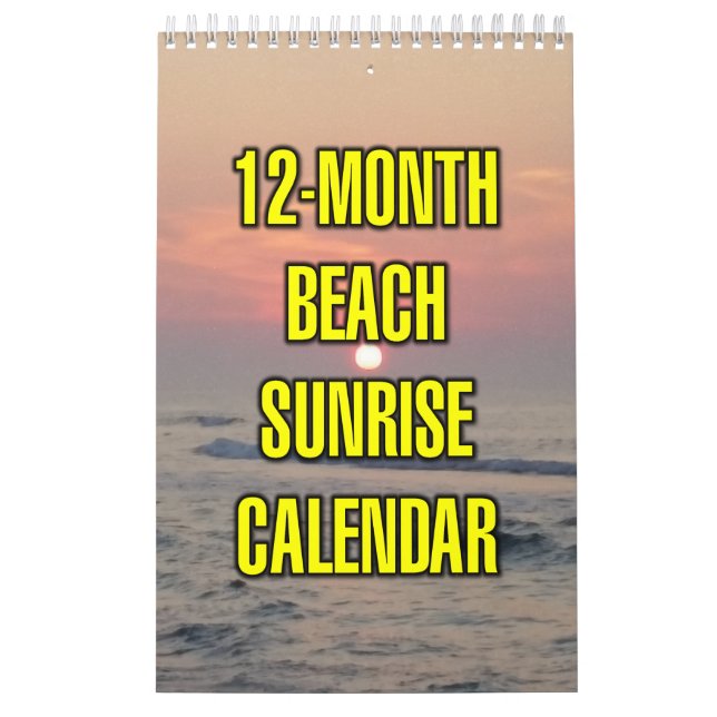 Calendario Amanecer en la playa de 12 meses (Tapa)