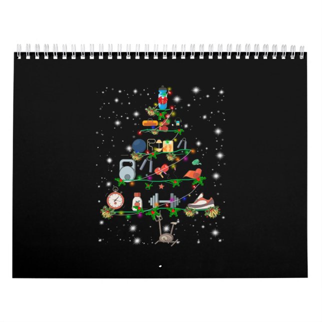 Calendario Amante de fitness| Árbol de Navidad de instrumento (Tapa)