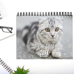 Calendario Amante de Gatos y Collage de Fotos de Gatitos & Ch