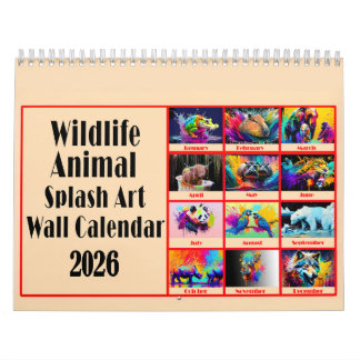 Calendario Amantes de la vida silvestre Arte de salpicadura d