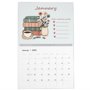 Calendario Amantes de libros con lista de libros