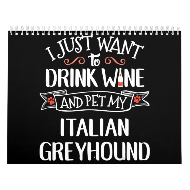 Calendario Amantes del vino y dueños de perros del Greyhound  (Tapa)