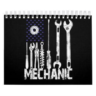 Calendario Amantes mecánicos  Bandera mecánica de los Estad