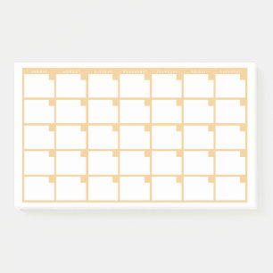 Calendario Amarillo de notas post-it sin fecha