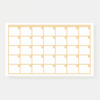 Calendario Amarillo de notas post-it sin fecha