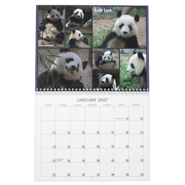Calendario ¡Ame esas pandas! 2011 (Jan 2027)