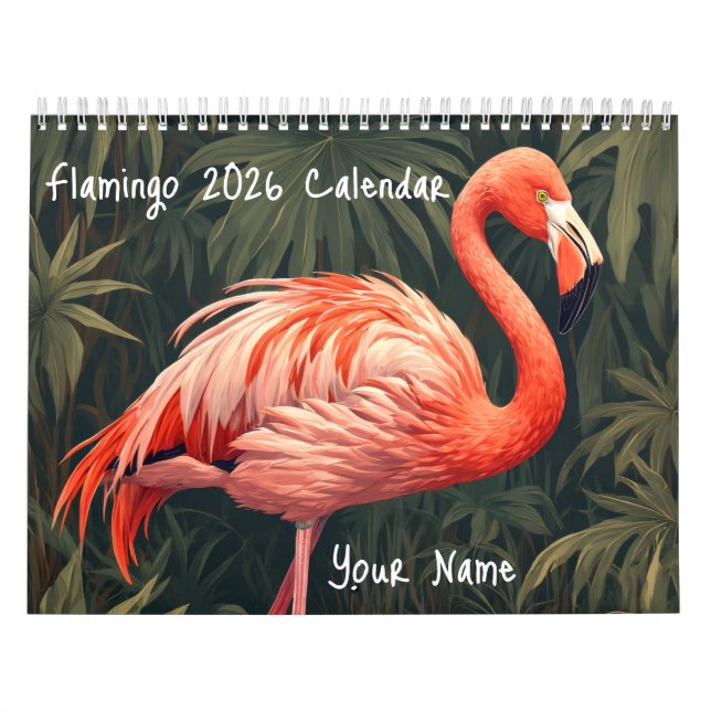 Calendario American Flamingo 2026,Personalized Name gift (Tapa)