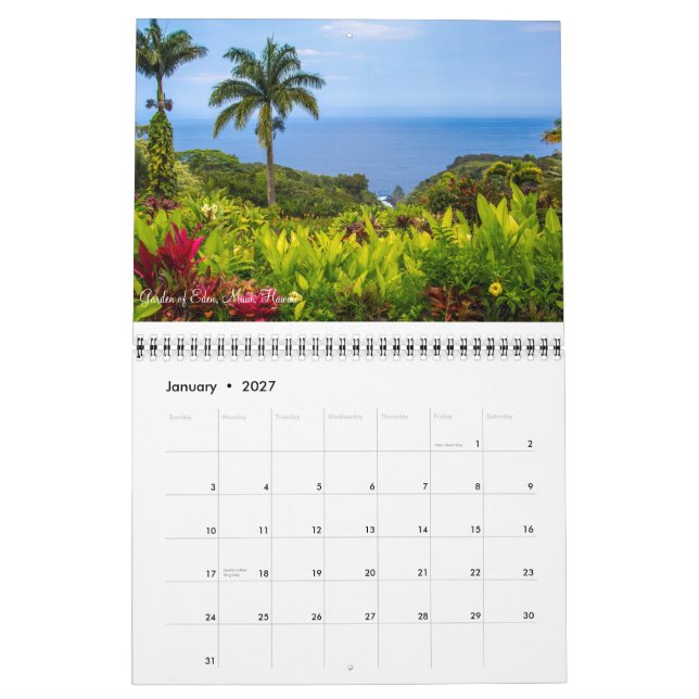 Calendario americano de los paisajes (Jan 2027)