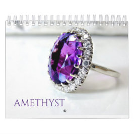 Calendario Amethyst Purple Gemstone Crystal Estética