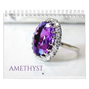 Calendario Amethyst Purple Gemstone Crystal Estética