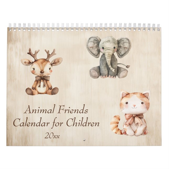 Calendario Amigos de los animales para los niños, acuarela (Tapa)