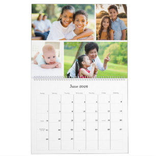 Calendario Amigos Familiares Azul Personalizable Multi Foto