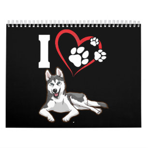 Calendario Amo a mi perro husky siberiano   Regalo de decorac