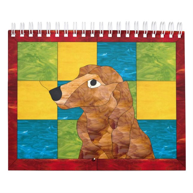 Calendario Amo Dachshunds largos de la miniatura del pelo (Tapa)