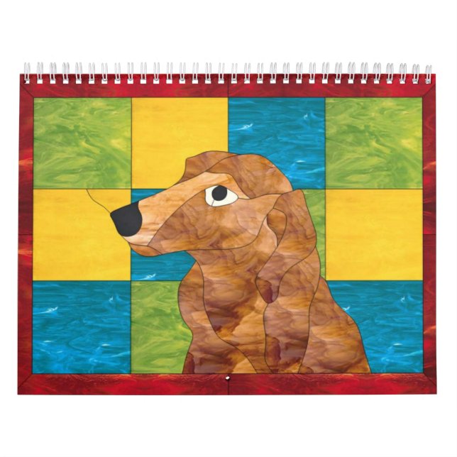 Calendario Amo Dachshunds miniatura del pelo largo 12 MESes (Tapa)