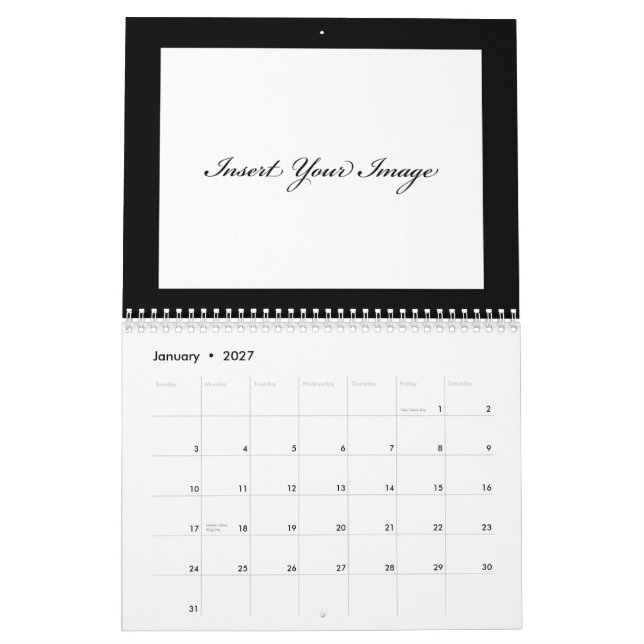 Calendario AMOR del Guestbook de la boda en fotografía del (Jan 2027)