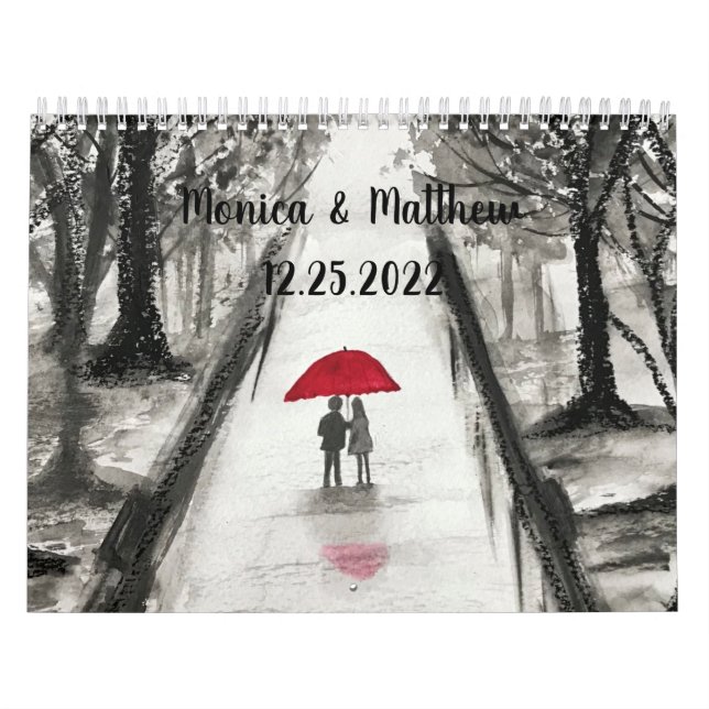 Calendario Amor pareja Boda Aniversario de la cita (Tapa)