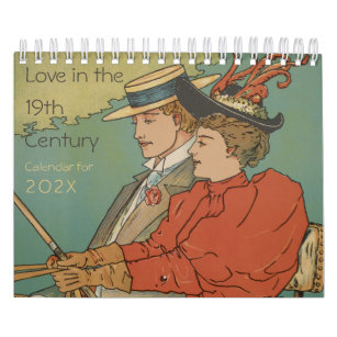 Calendario Amor vintage en los recién casados del siglo XIX