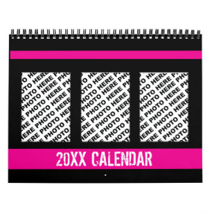 Calendario Añadir 34 Fotos En Un Blanco Negro Rosa
