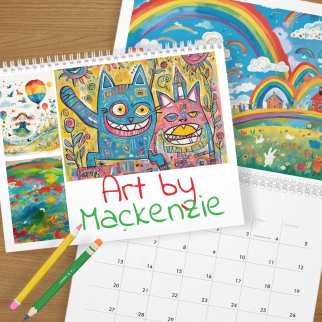 Calendario Añadir a tus hijos el arte personalizado (Add Your Children's Art Personalized Calendar by Ricaso. Start at any month you want. Many options )
