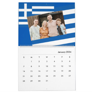 Calendario Añadir la foto bandera de Grecia Η μ ε ρ λ ό de ο 