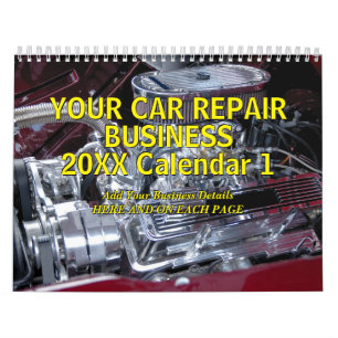 Calendario Añadir sus detalles - Car Repair Business 20xx Cal