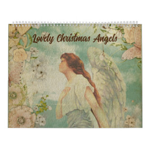 Calendario Ángel White Flowers Blue Sky