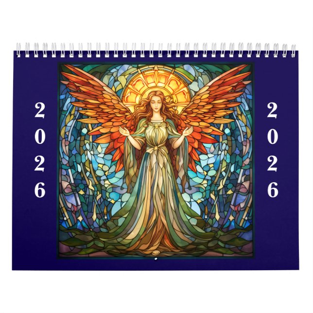Calendario ángeles de vidrio pintado 2026 (Tapa)