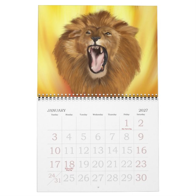 Calendario Animal de 2013 (Jan 2027)