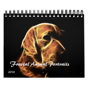 Calendario animal de los retratos 2012 del fractal