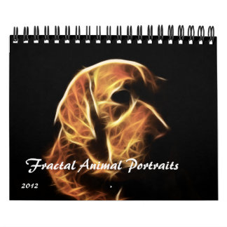 Calendario animal de los retratos 2012 del fractal