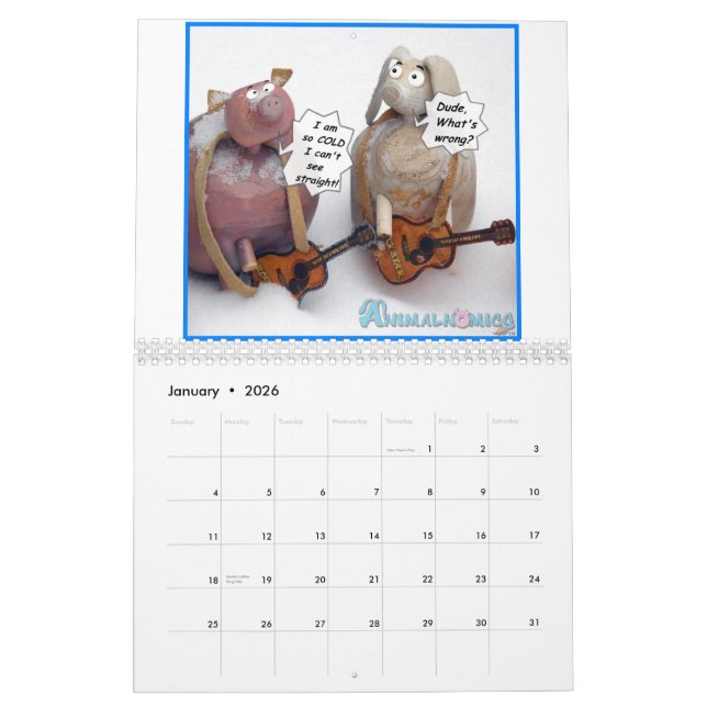 Calendario animal divertido de Animalnomics (Jan 2026)