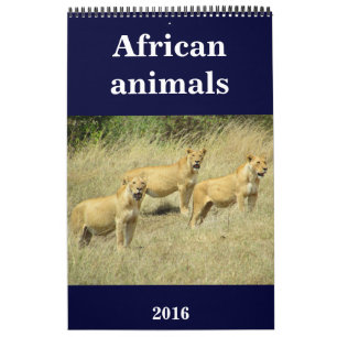 Calendario animales 2016 de África
