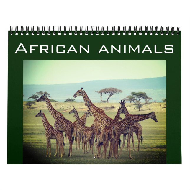 Calendario animales africanos 2025 (Tapa)