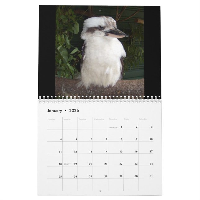 Calendario Animales australianos (Jan 2026)