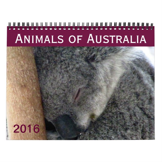 Calendario animales australianos 2016 (Tapa)