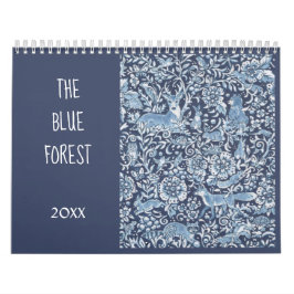 Calendario Animales Blue & White Forest Delft Floral Woodland