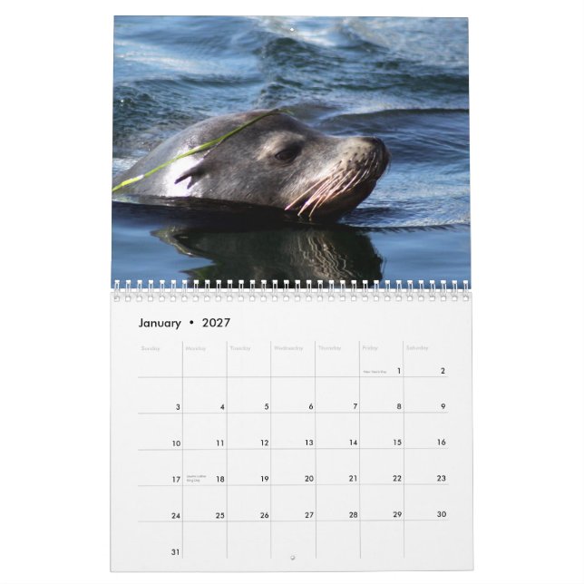 Calendario Animales de mar 2015 (Jan 2027)